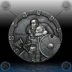 2oz NIUE $2 Dollars 2015 "VIKINGS - Ragnar" Antique finish